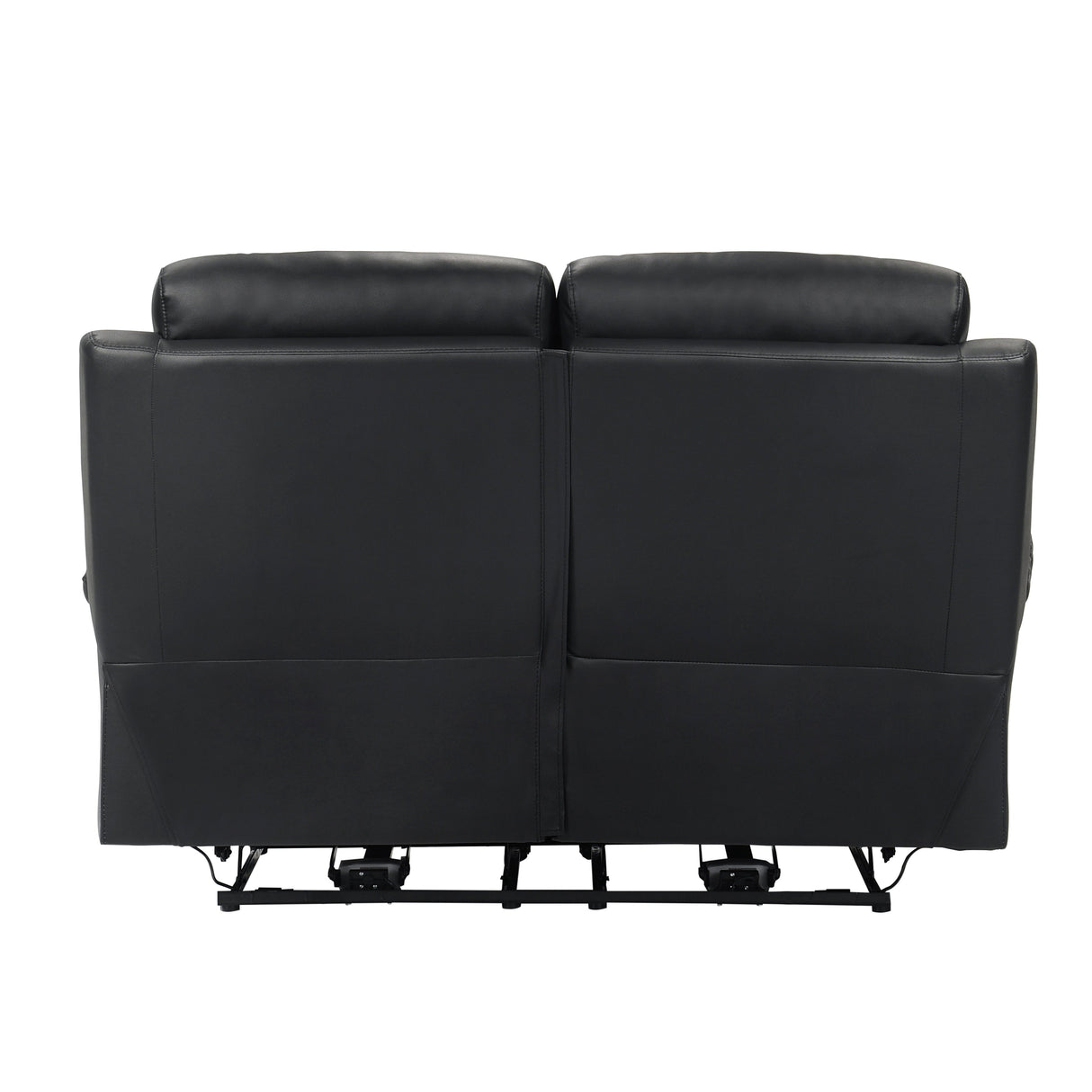 Hancock Black Leather Power Double Reclining Loveseat by Homelegance at Eve Furniture