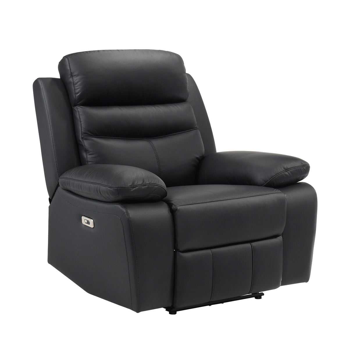 Hancock Black Leather Power Reclining Chair by Homelegance at Eve Furniture