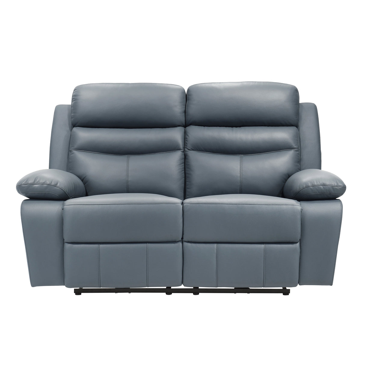 Hancock Blue Leather Power Double Reclining Loveseat by Homelegance at Eve Furniture