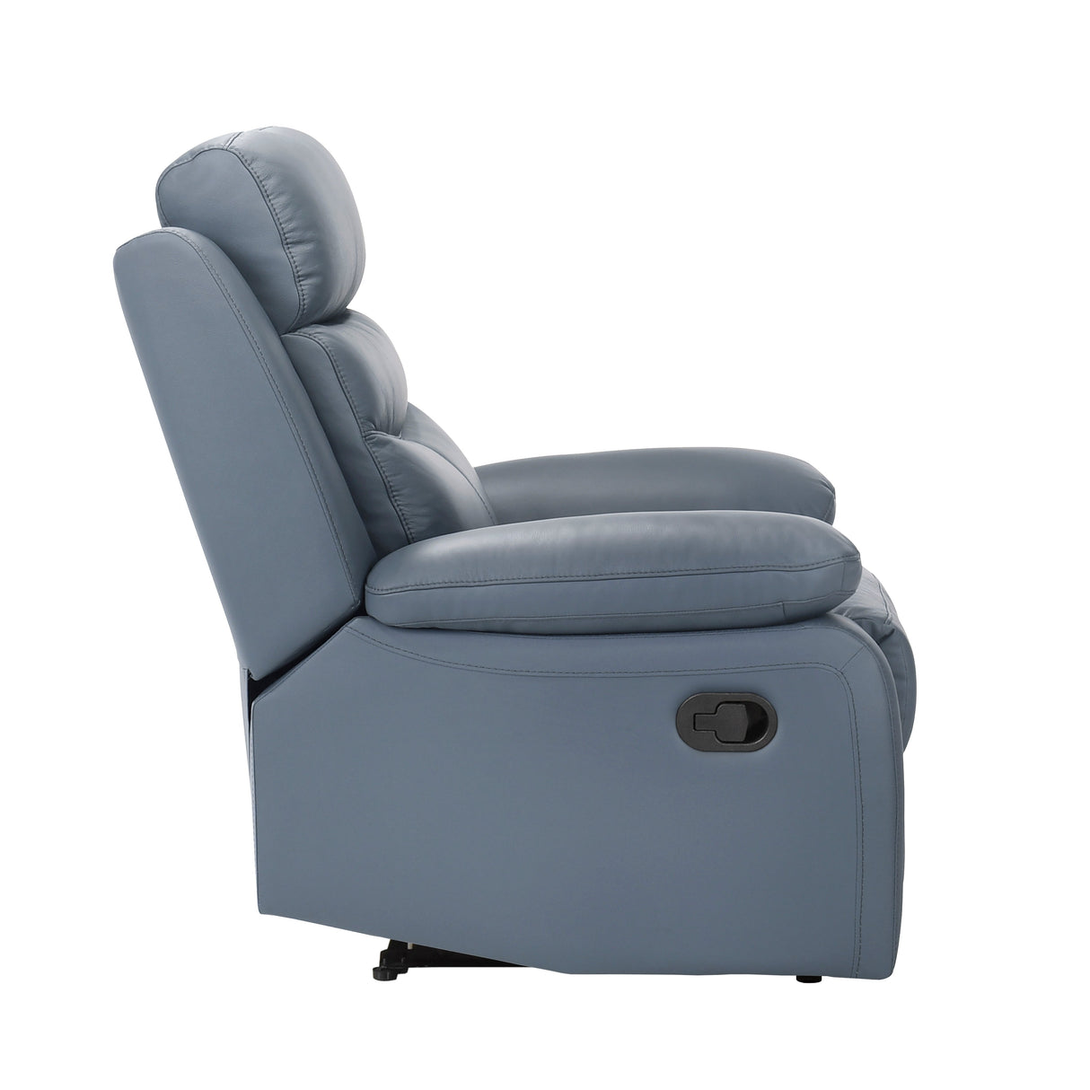 Hancock Blue Leather Reclining Chair by Homelegance at Eve Furniture