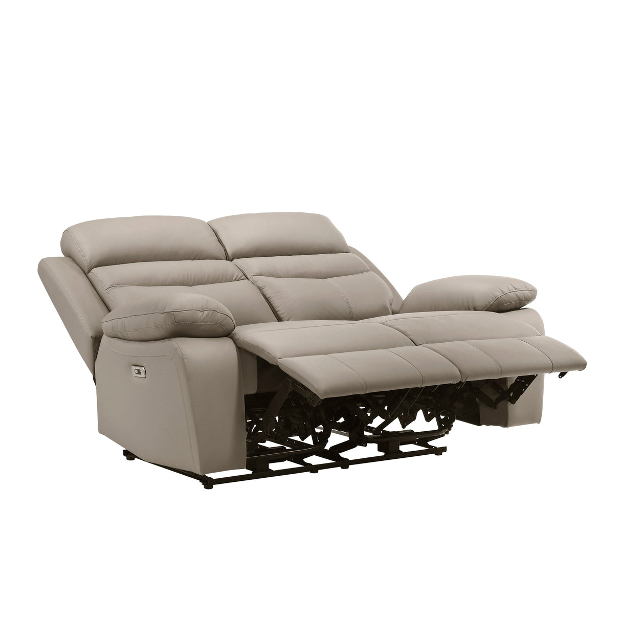 Hancock Latte Leather Power Double Reclining Loveseat by Homelegance at Eve Furniture