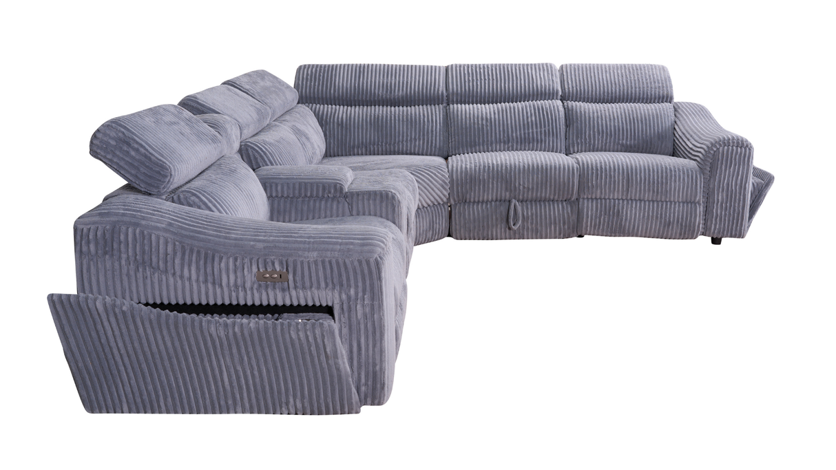 Yash Grey 6-Piece Power Reclining Sectional
