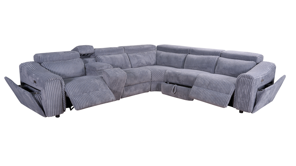 Yash Grey 6-Piece Power Reclining Sectional