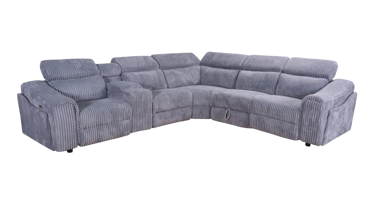 Yash Grey 6-Piece Power Reclining Sectional