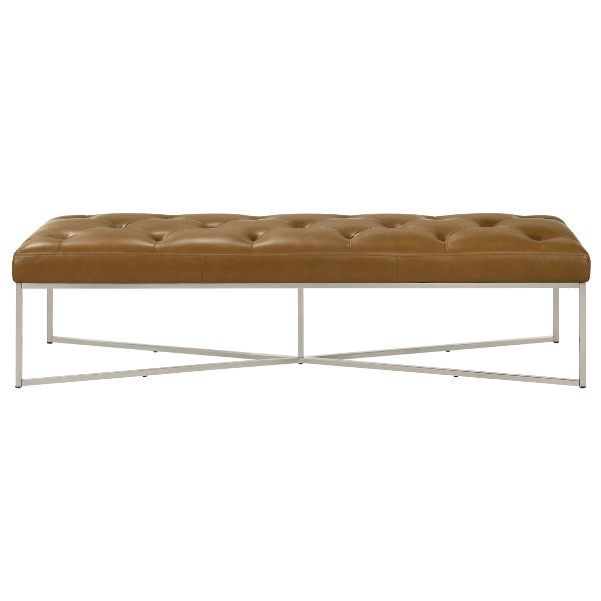 Harper Tan Leather Bench by Ashcroft Imports at Eve Furniture