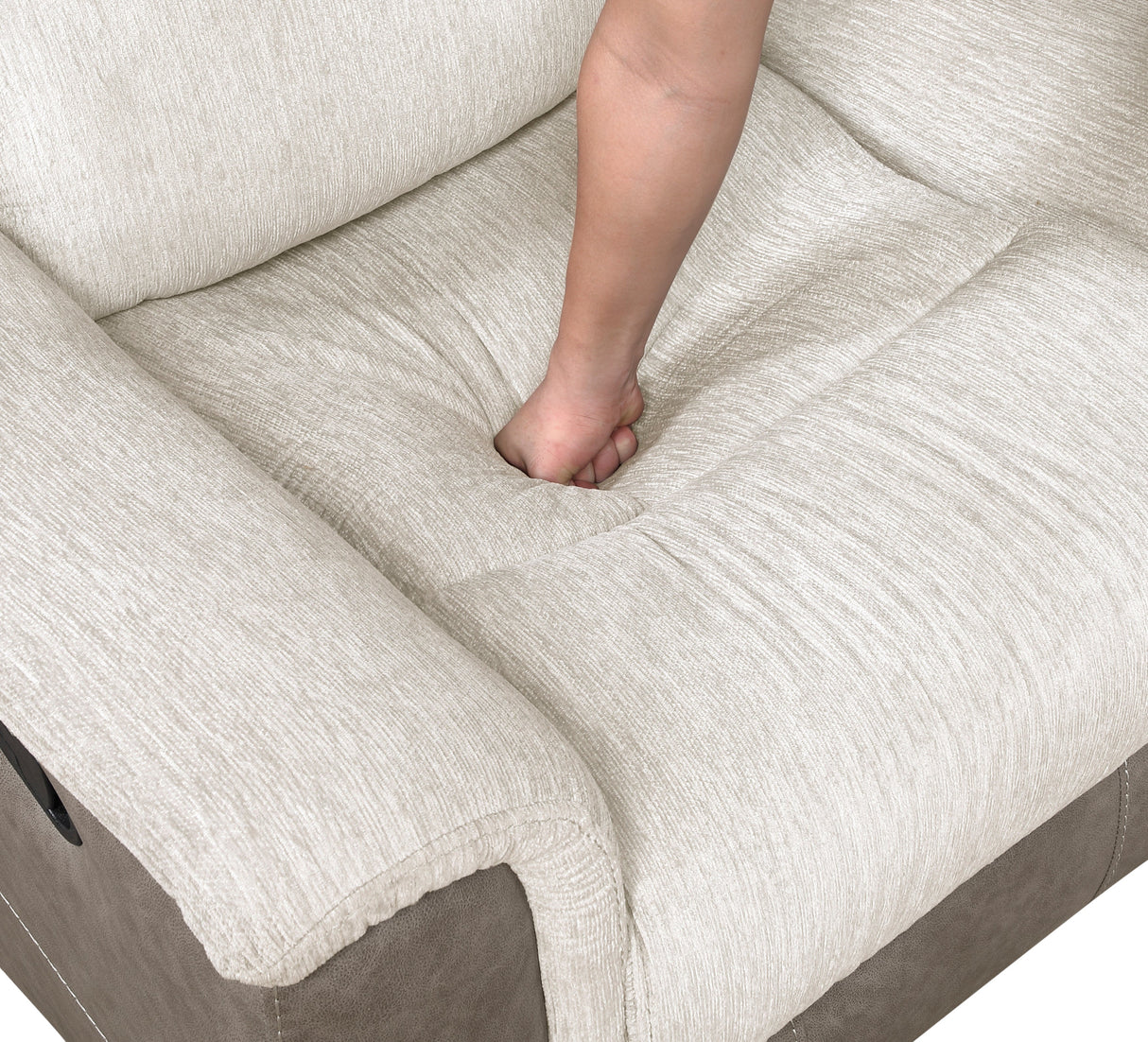 Harriette Beige/Brown Double Reclining Sofa by Homelegance at Eve Furniture