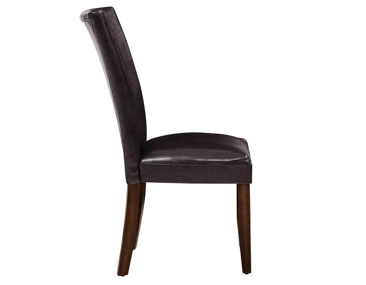 Hartford Vegan Leather Side Chair, Brown, Set of 2 by Steve Silver at Eve Furniture