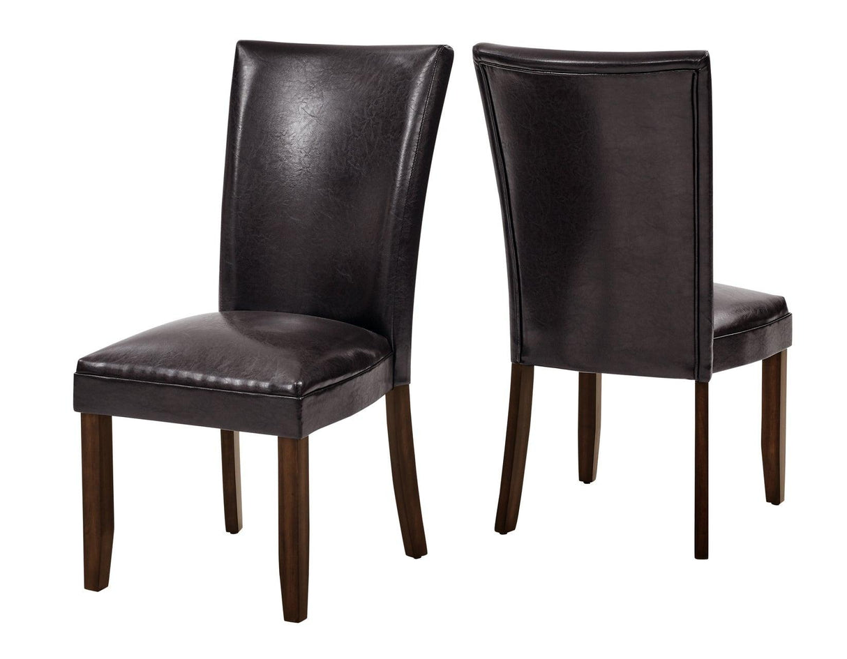 Hartford Vegan Leather Side Chair, Brown, Set of 2 by Steve Silver at Eve Furniture