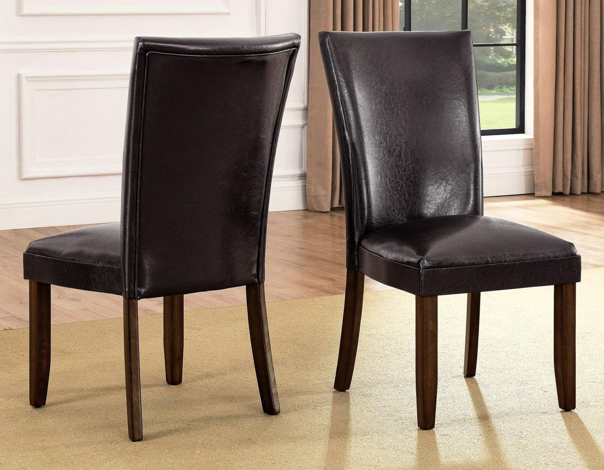 Hartford Vegan Leather Side Chair, Brown, Set of 2 by Steve Silver at Eve Furniture
