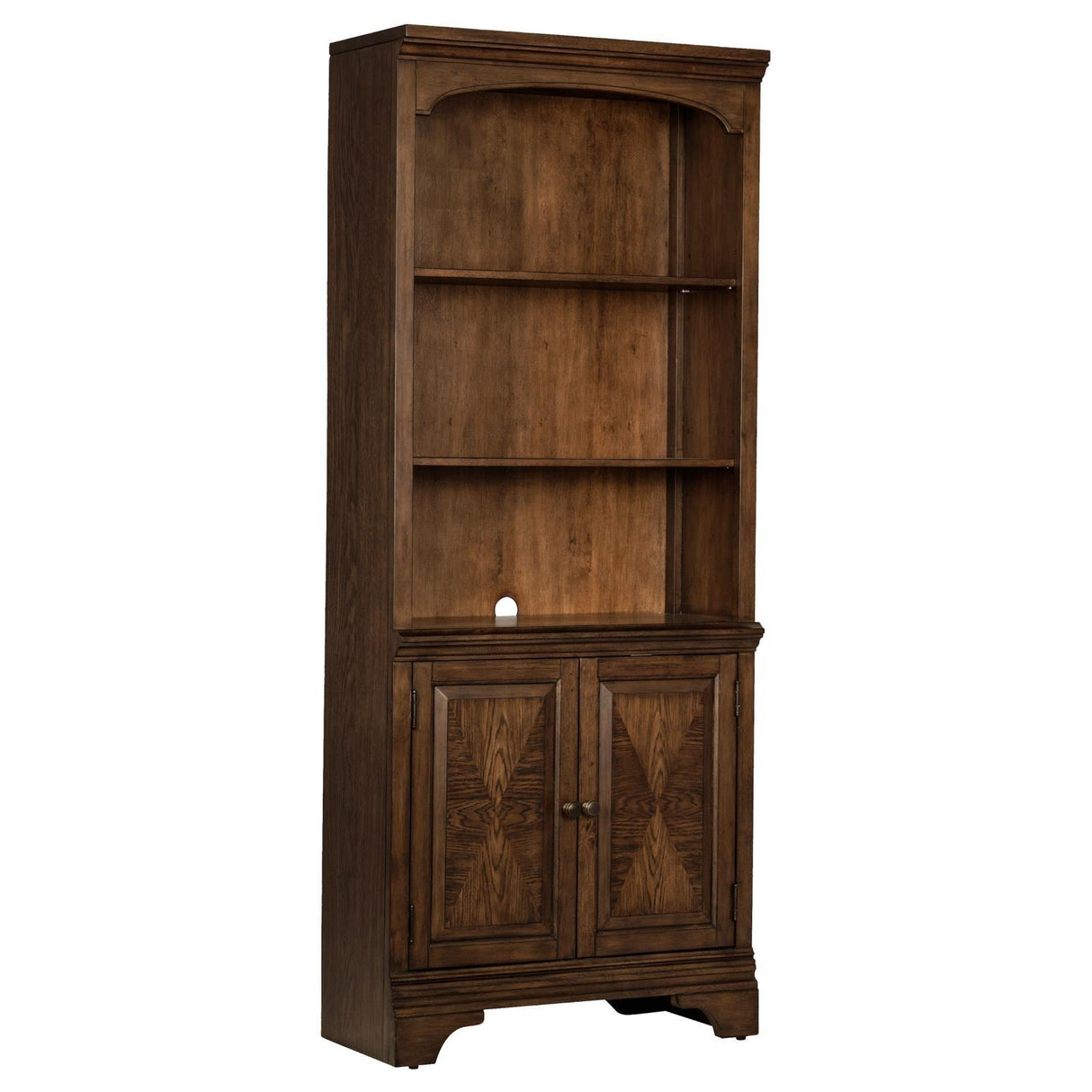 Hartshill Burnished Oak Bookcase with Cabinet by Coaster at Eve Furniture