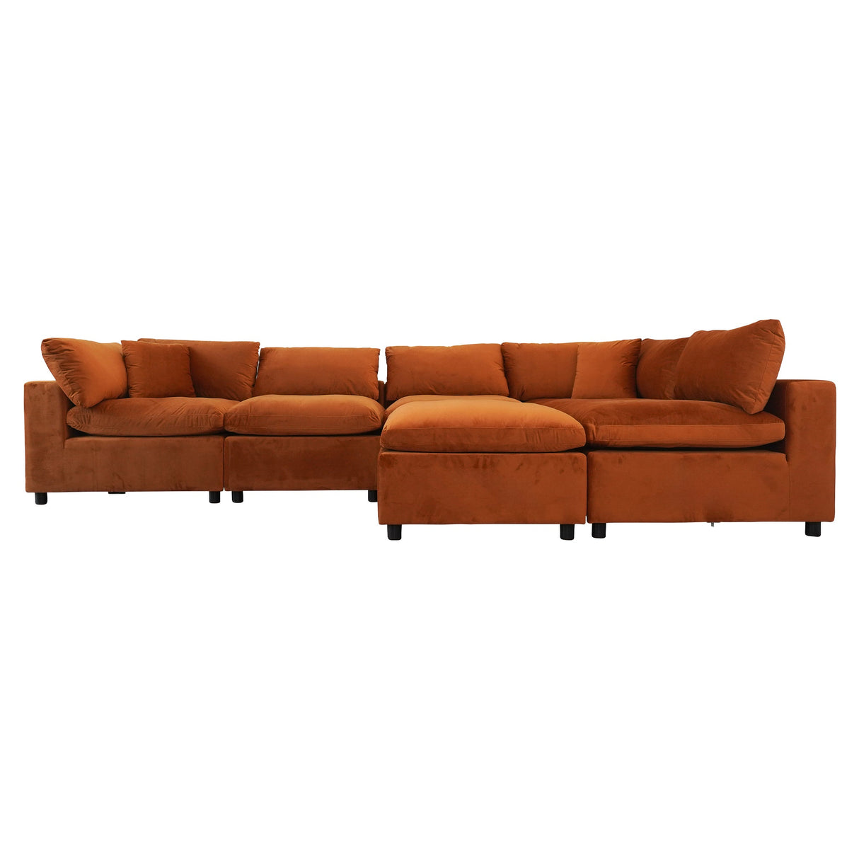 Hayward Burnt Orange Velvet Modular Sectional Sofa by Ashcroft Imports at Eve Furniture