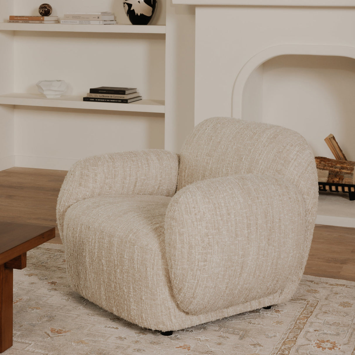 Hazel Off White Lounge Chair by Moe's Home at Eve Furniture