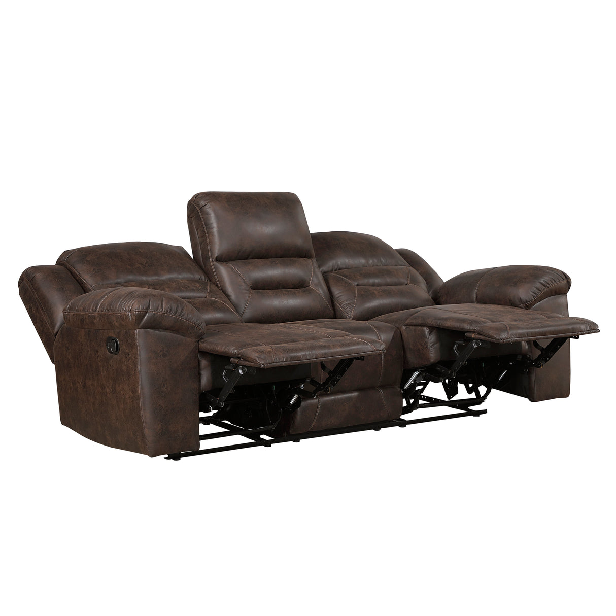 Hazen Dark Brown Double Reclining Sofa by Homelegance at Eve Furniture