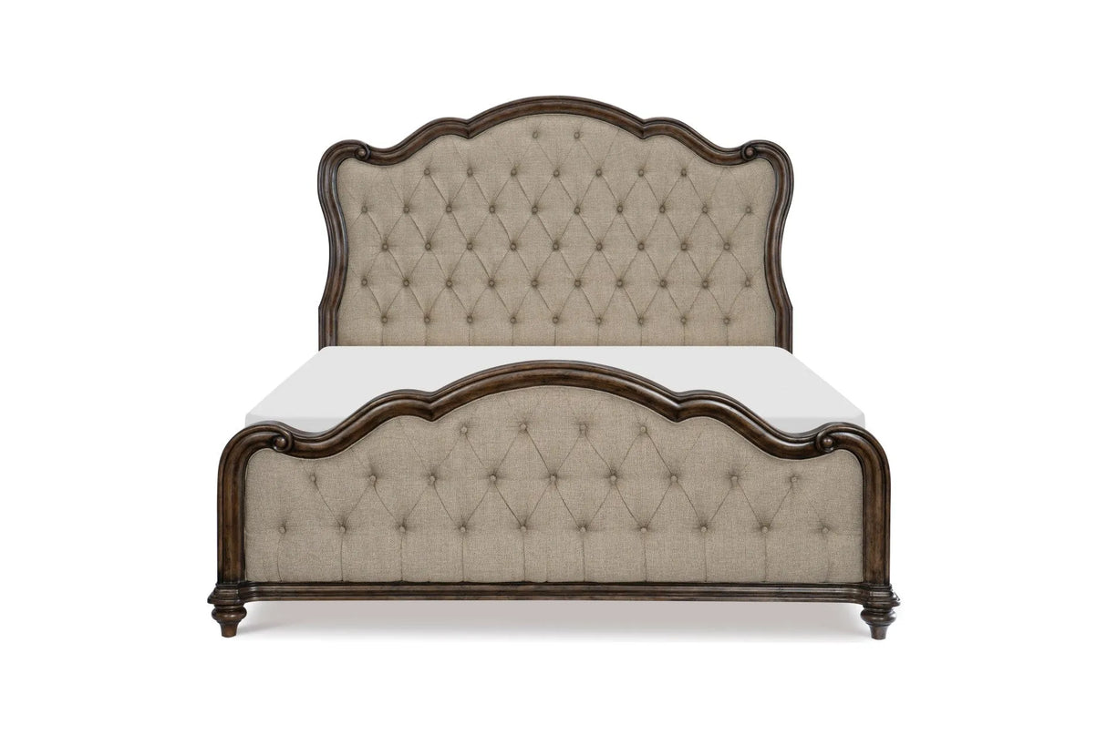 Heath Court Brown Oak Queen Panel Bed by Homelegance at Eve Furniture