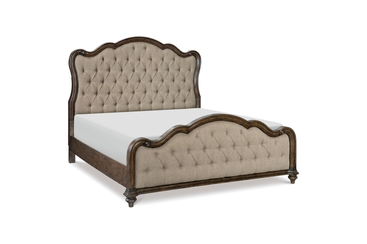 Heath Court Brown Oak Queen Panel Bed by Homelegance at Eve Furniture