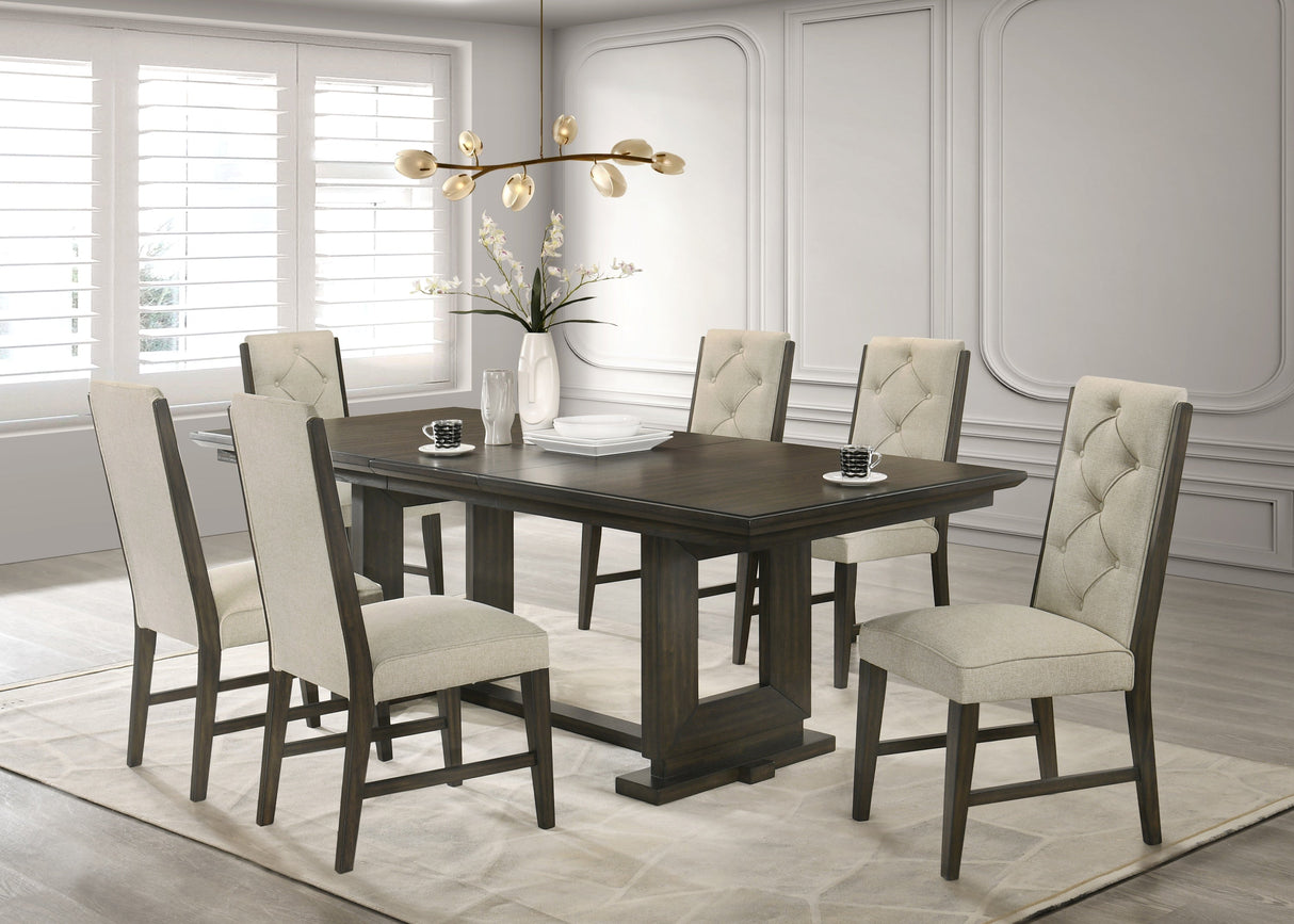 Herbert Espresso and Beige Extendable Dining Set by Crown Mark at Eve Furniture