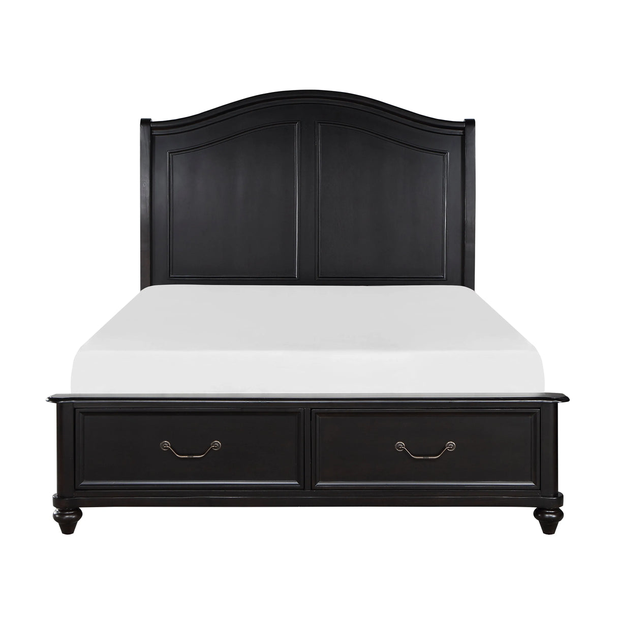 Herman Charcoal Brown King Platform Bed with Footboard Storage by Homelegance at Eve Furniture