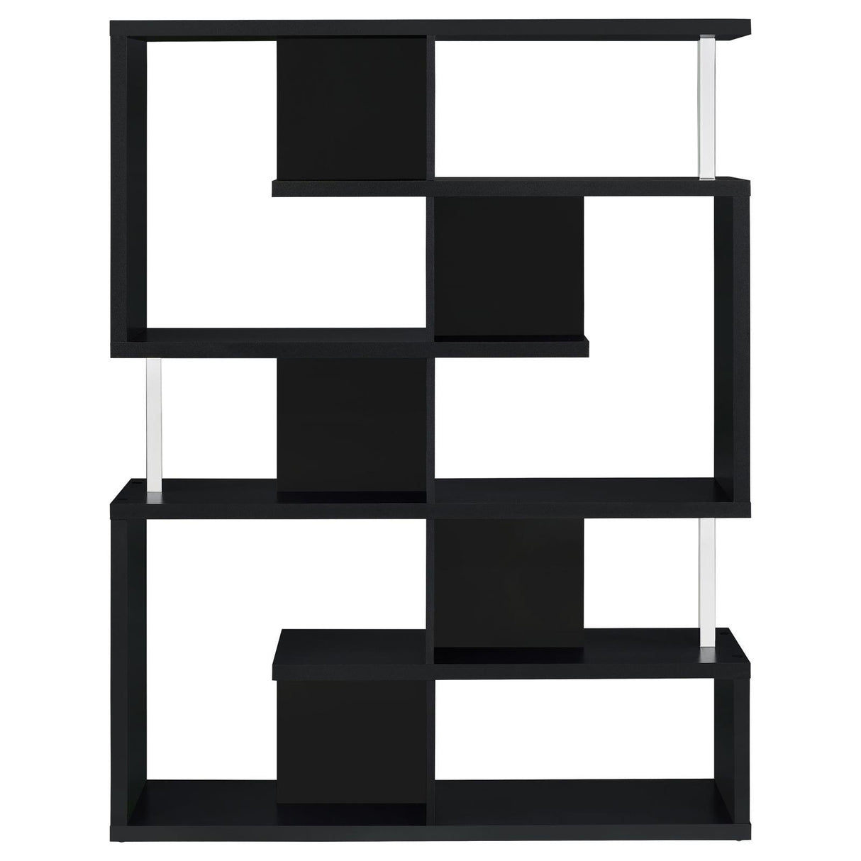 Hoover Black/Chrome 5-Tier Bookcase by Coaster at Eve Furniture