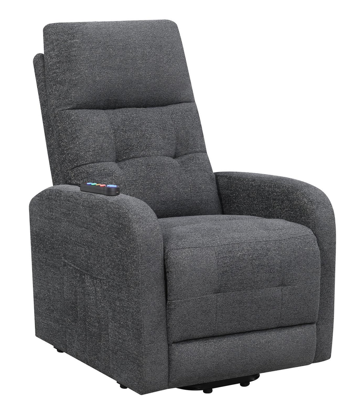 Howie Charcoal Tufted Upholstered Power Lift Recliner by Coaster at Eve Furniture