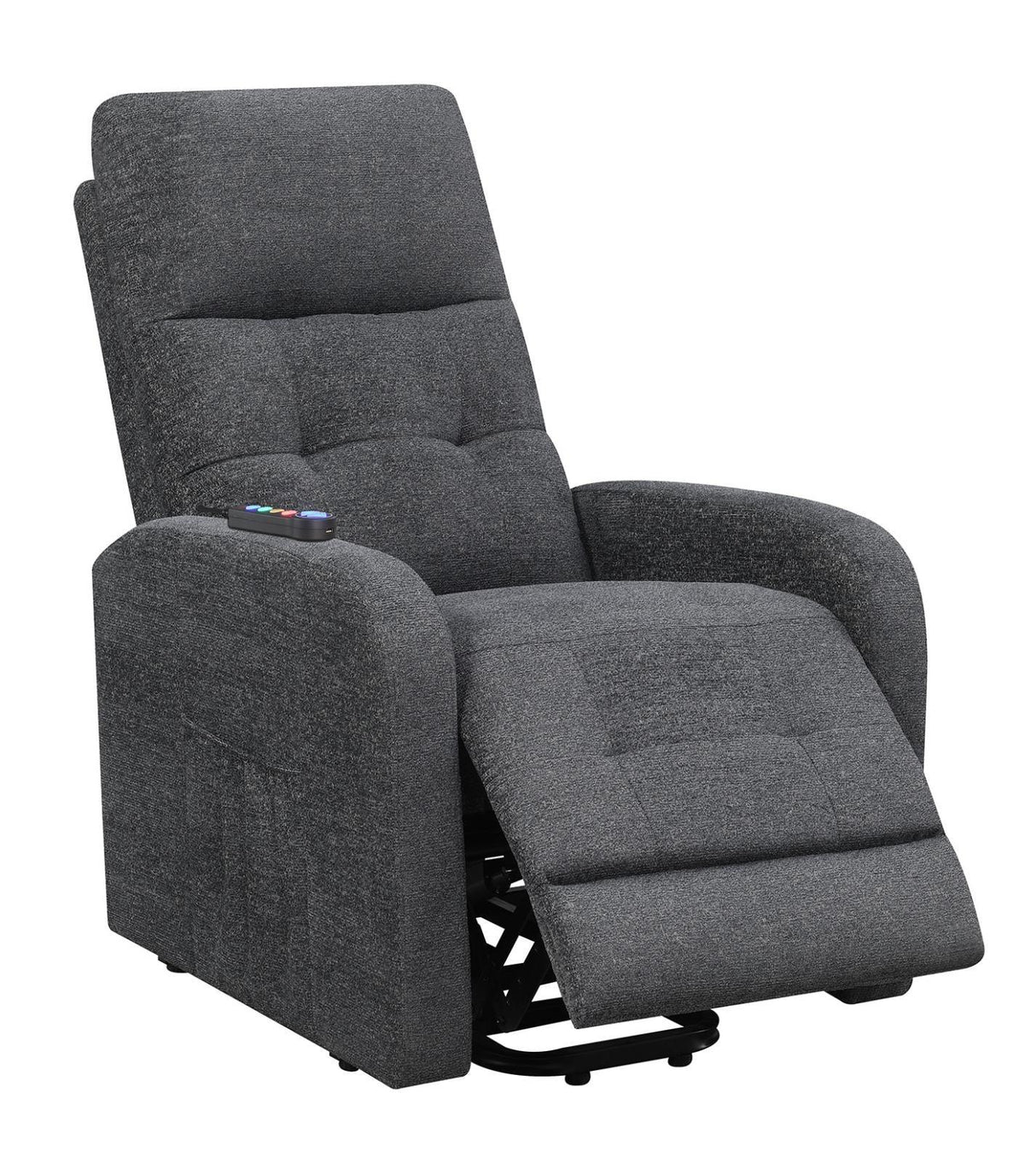 Howie Charcoal Tufted Upholstered Power Lift Recliner by Coaster at Eve Furniture