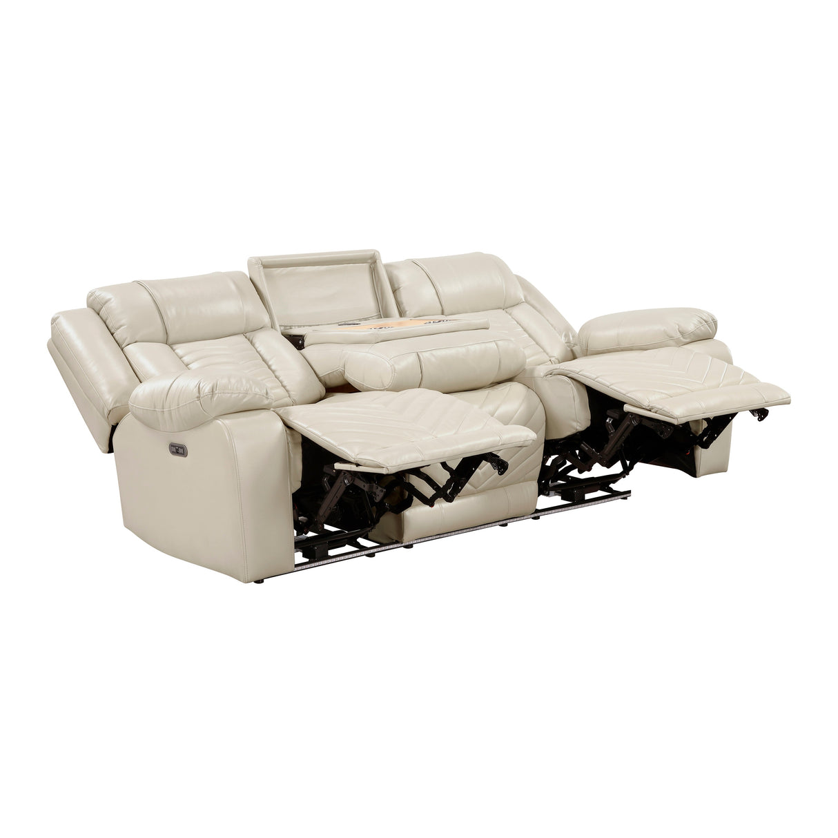 Huron Beige Power Double Reclining Sofa by Homelegance at Eve Furniture