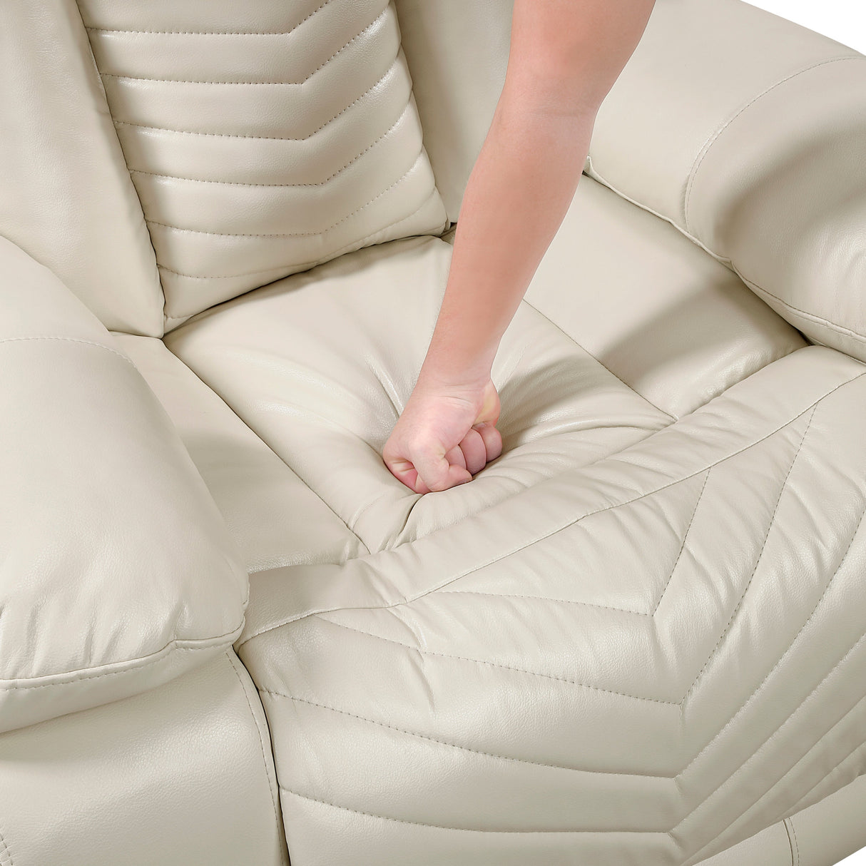 Huron Beige Power Reclining Chair by Homelegance at Eve Furniture