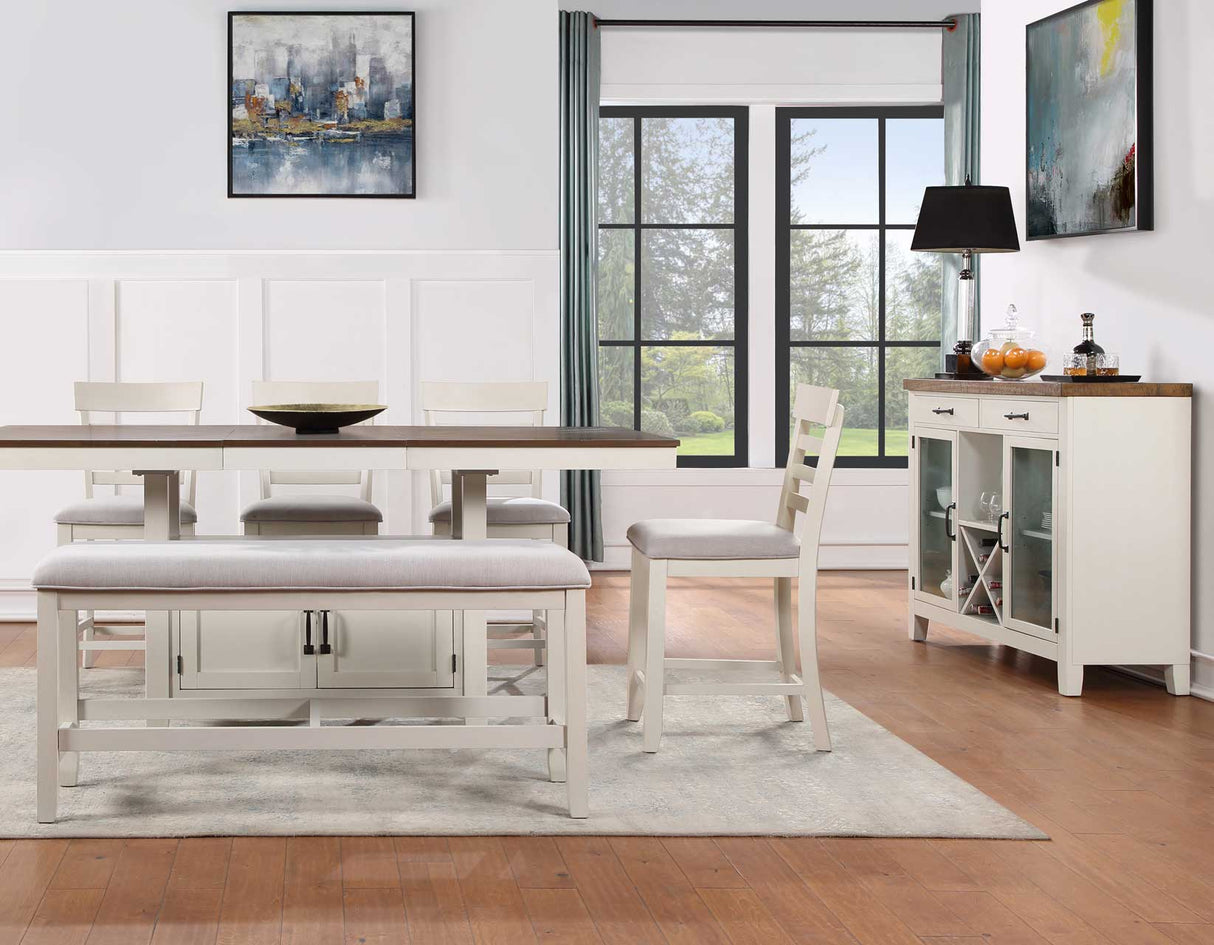 Hyland Vanilla Counter Height Dining Bench by Steve Silver at Eve Furniture