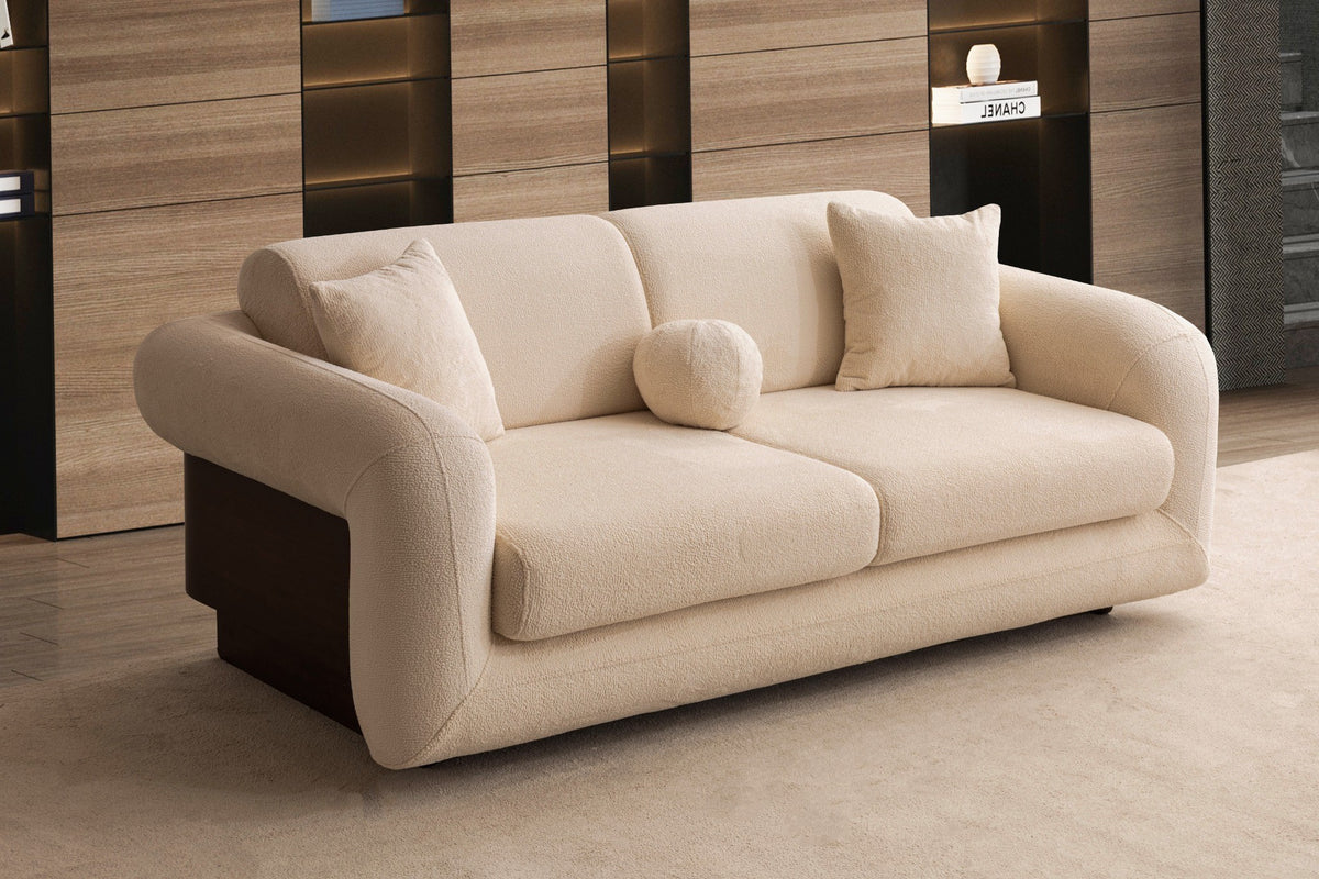 Damla Cream Loveseat 80”