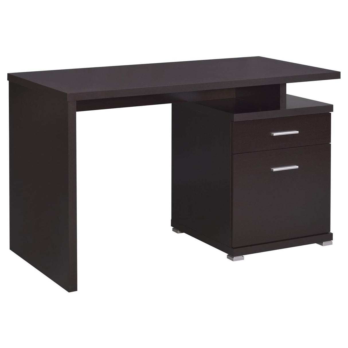 Irving Cappuccino 2-Drawer Office Desk with Cabinet by Coaster at Eve Furniture