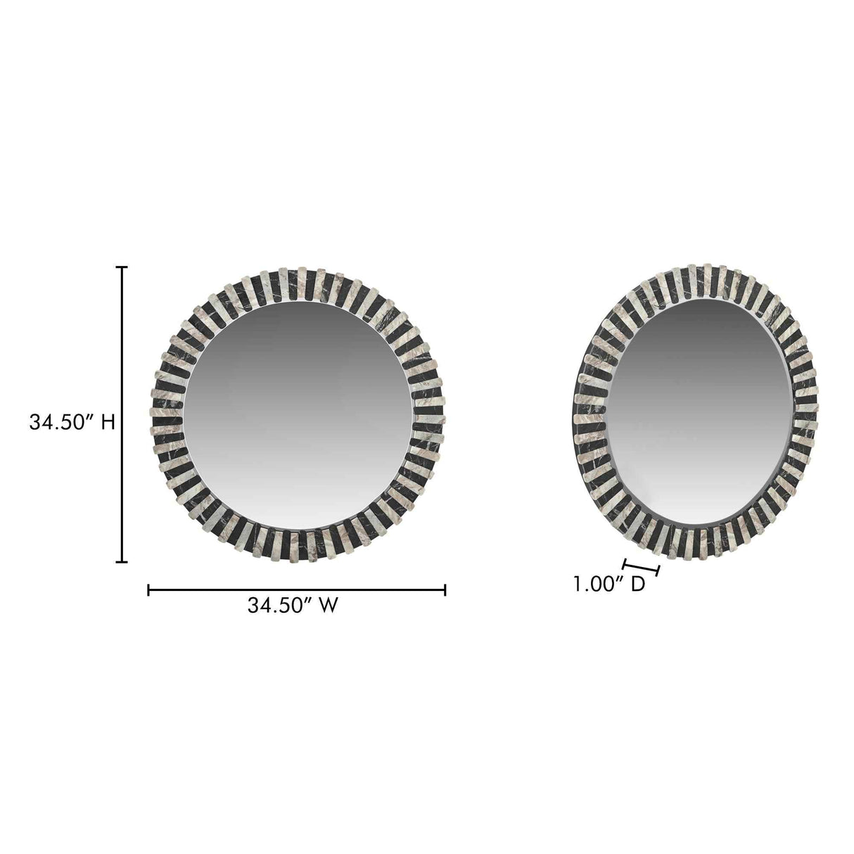 Isolde Black/Beige Mirror by Moe's Home at Eve Furniture