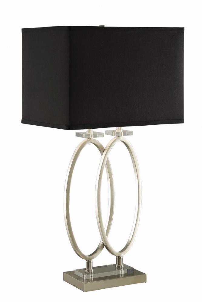 Izuku Black/Brushed Nickel Rectangular Shade Table Lamp by Coaster at Eve Furniture