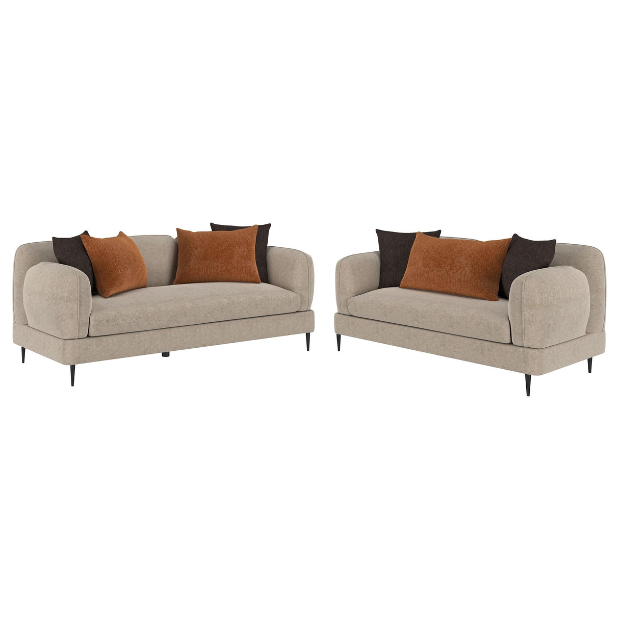 Jade Latte 2-Piece Chenille Upholstered Sofa Set by Coaster at Eve Furniture