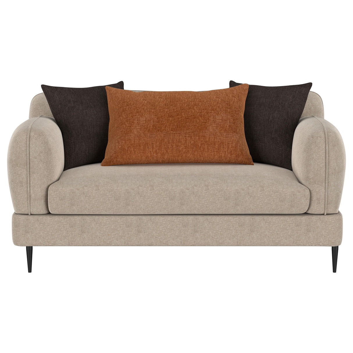 Jade Latte Chenille Upholstered Sculpted Track Arm Loveseat by Coaster at Eve Furniture