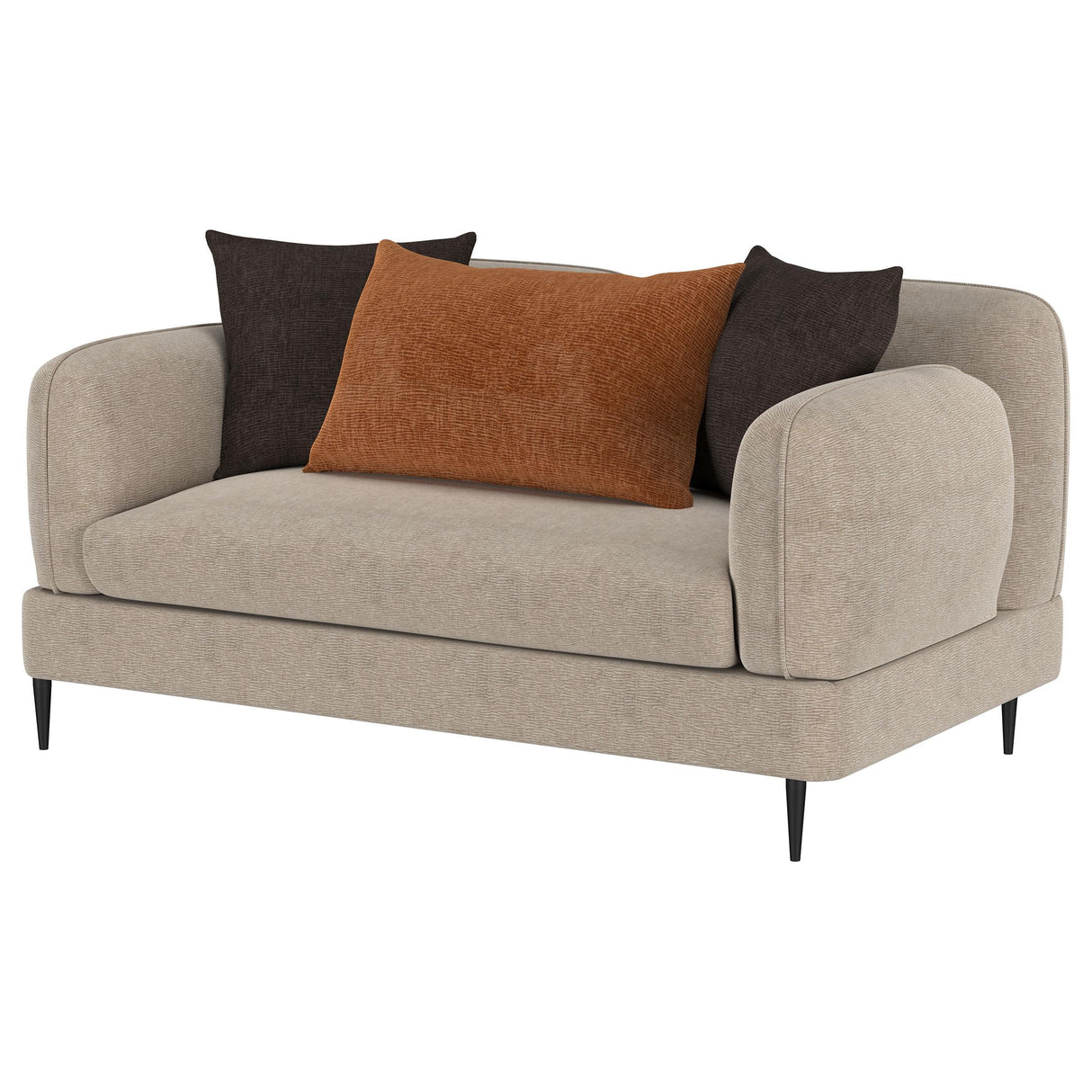Jade Latte Chenille Upholstered Sculpted Track Arm Loveseat by Coaster at Eve Furniture