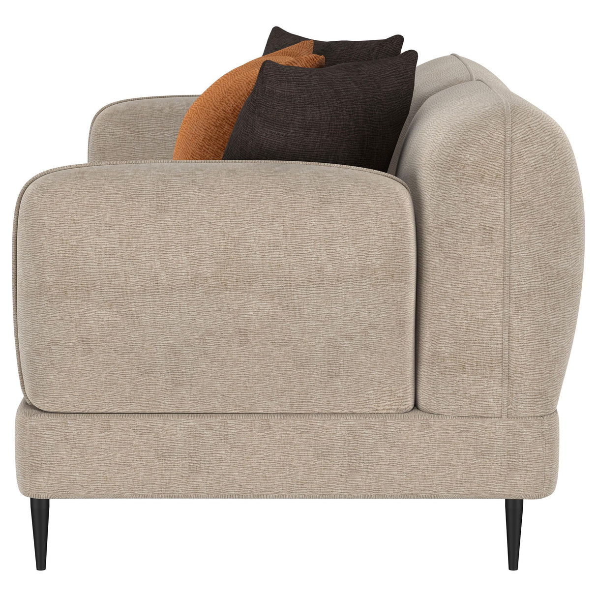 Jade Latte Chenille Upholstered Sculpted Track Arm Loveseat by Coaster at Eve Furniture