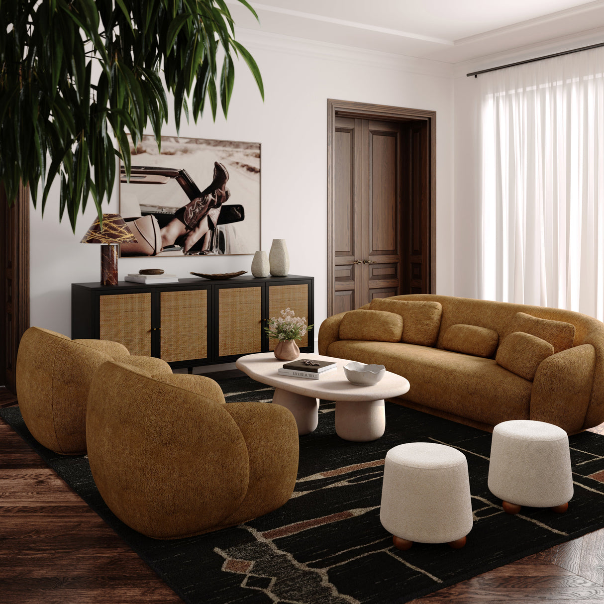 Jaine Boucle Stool by TOV Furniture at Eve Furniture