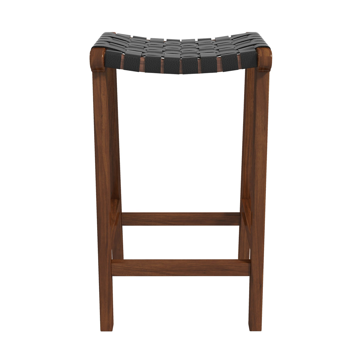 James Mid-Century Modern Genuine Black Leather 24.5" Counter Stool by Ashcroft Furniture at Eve Furniture