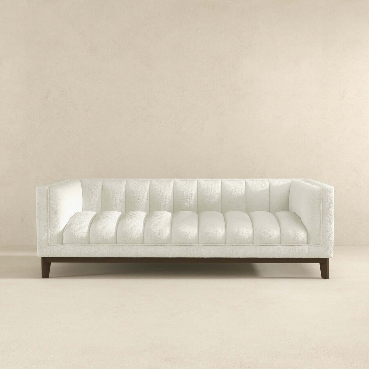 Melissa Mid-Century White Boucle Modern Sofa by Ashcroft Imports at Eve Furniture