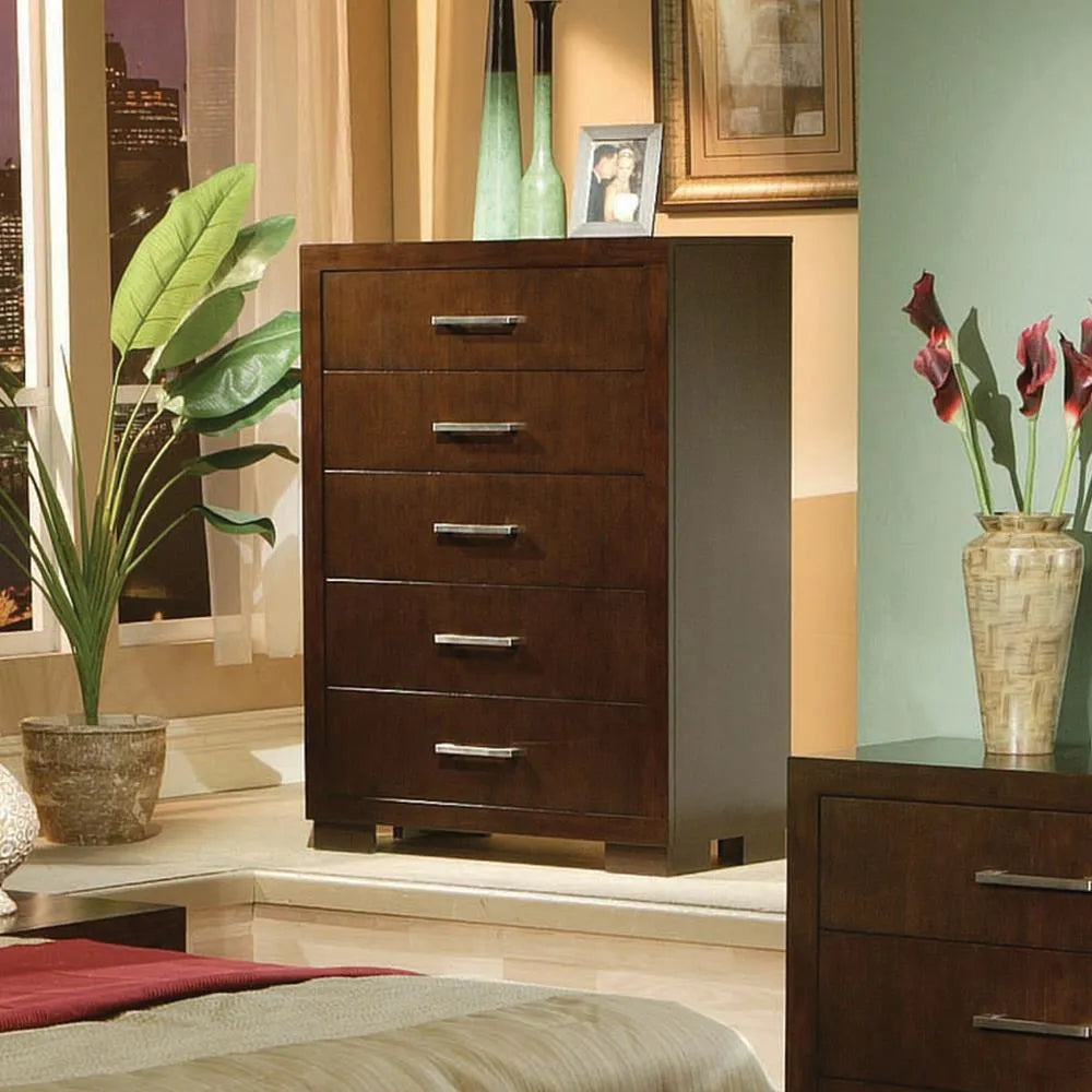 Jessica Cappuccino 5-Drawer Chest by Coaster at Eve Furniture