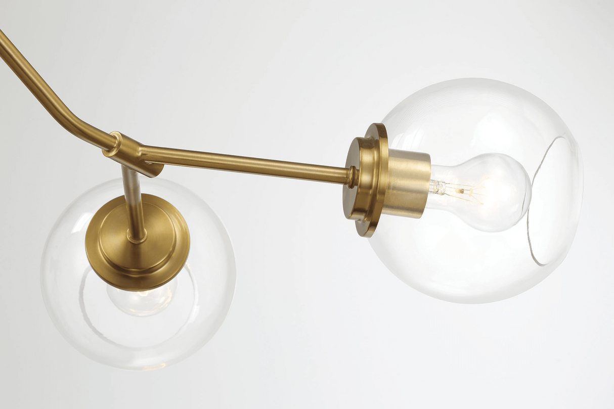 Jewel Four Lights Modern Farmhouse Chandelier Ceiling Hanging Light Fixture For Kitchen Island Dining Room 36"L × 20"W × 7.25"H with Clear Glass by Ashcroft Imports at Eve Furniture