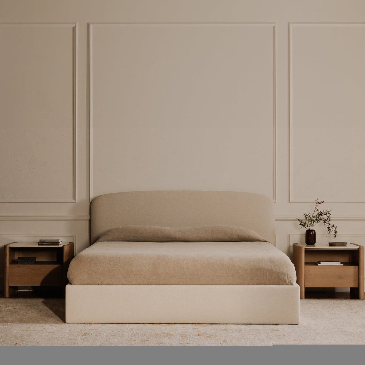 Joan Cream Queen Storage Bed by Moe's Home at Eve Furniture