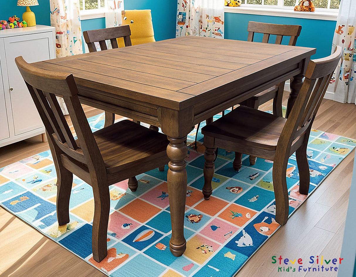 Joanna Mocha 5-Piece Kids Dining Set by Steve Silver at Eve Furniture