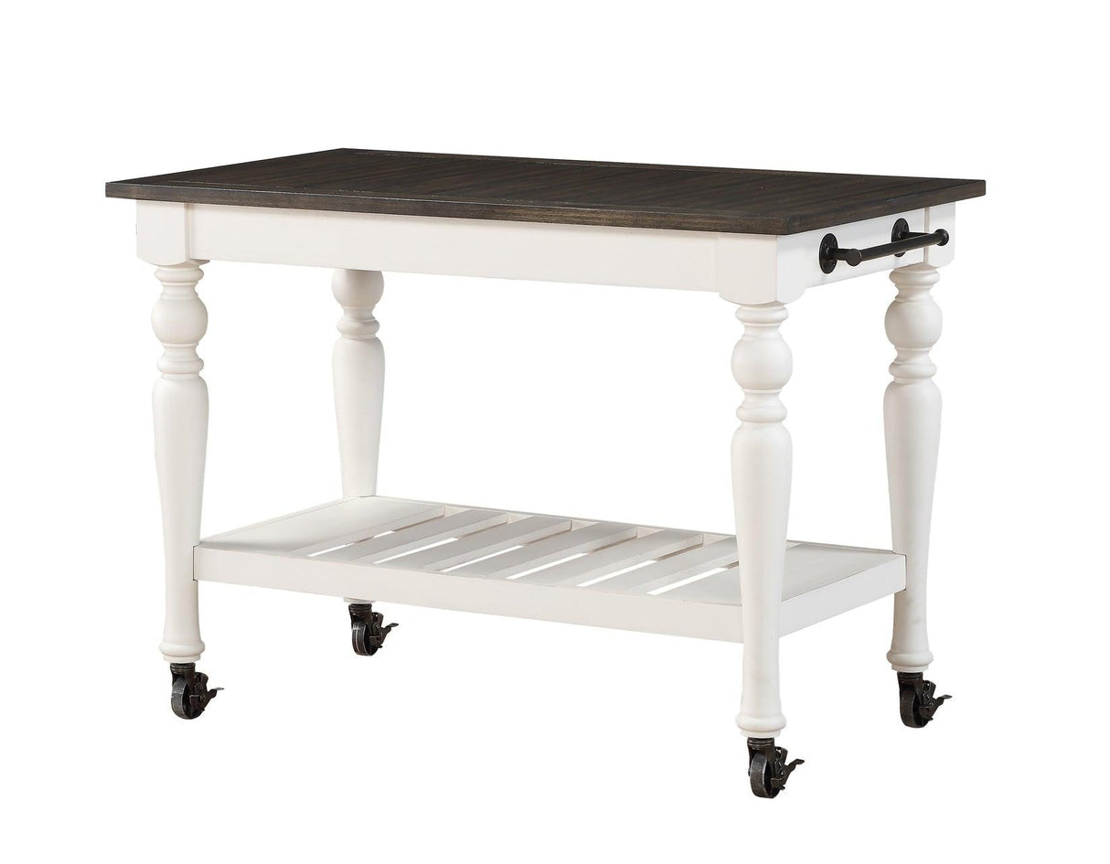 Joanna Two Tone Kitchen Cart by Steve Silver at Eve Furniture