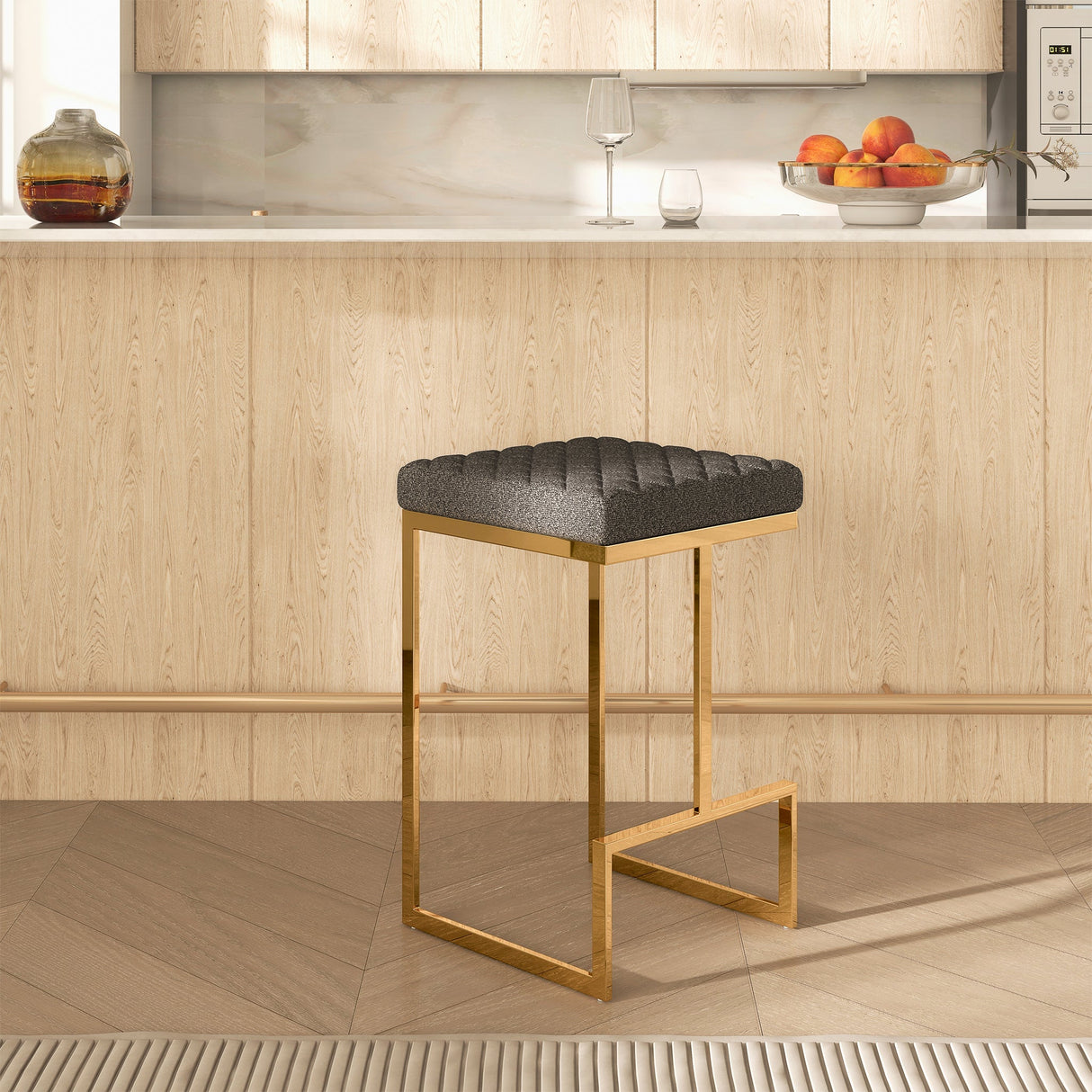 Joel Grey Boucle Counter Stool by Ashcroft Imports at Eve Furniture