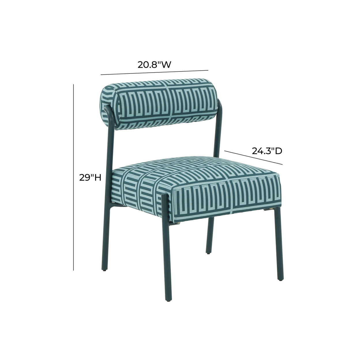 Jolene Green Patterned Linen Accent Chair by TOV Furniture at Eve Furniture