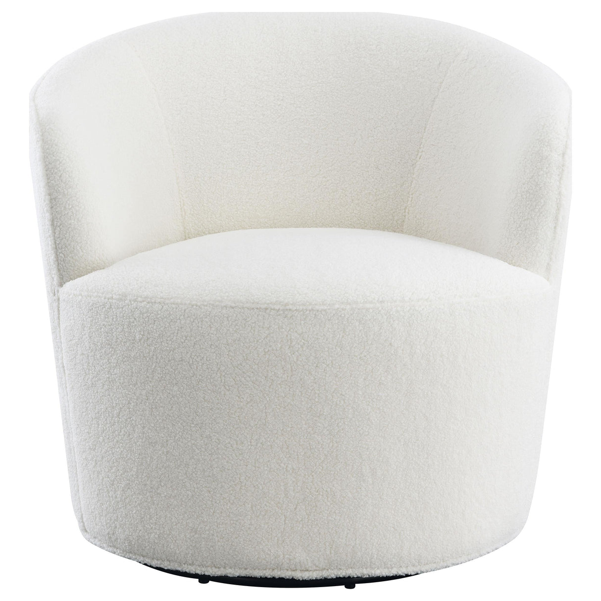 Joyce Upholstered Barrel Back Swivel Chair White by Coaster at Eve Furniture