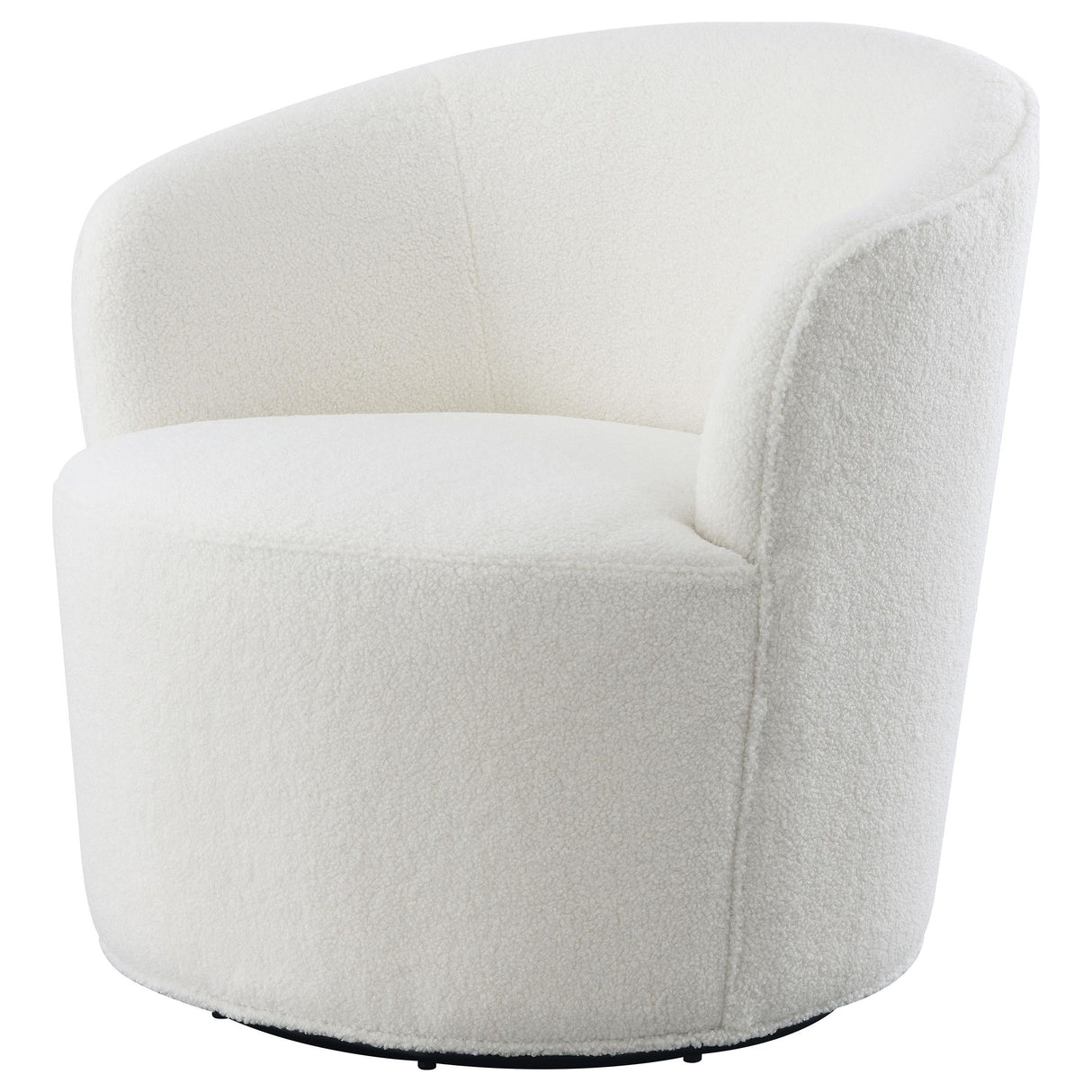 Joyce Upholstered Barrel Back Swivel Chair White by Coaster at Eve Furniture