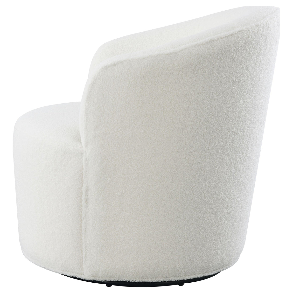 Joyce Upholstered Barrel Back Swivel Chair White by Coaster at Eve Furniture