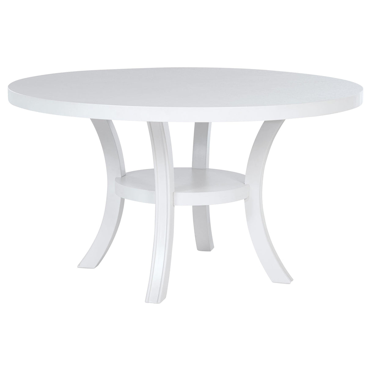 Judd Pearl White Round Dining Table with Shelf by Coaster at Eve Furniture