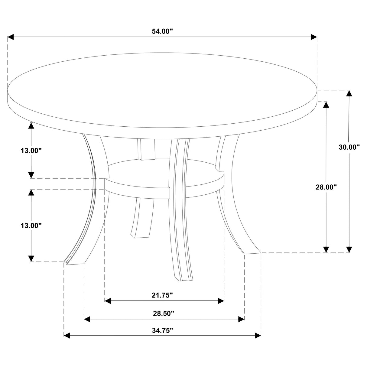 Judd Pearl White Round Dining Table with Shelf by Coaster at Eve Furniture